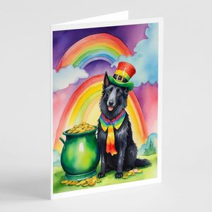 Perro Pastor Belga Día de San Patricio Tarjetas de felicitación Paquete 8 Whimsical A7 Tamaño 5x7 Tarjetas de nota en blanco con sobres - Product Image 1