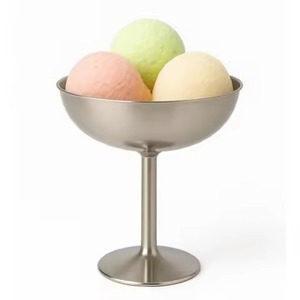 ถ้วยไอศกรีมสแตนเลสสตีล ดีไซน์หรูหรา สำหรับร้านอาหาร โรงแรม และของสะสม - Product Image 1