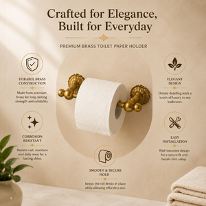 Portarrollos de Papel Higiénico de Latón Vintage para Montar en la Pared, Soporte Decorativo de Lujo para Rollo de Papel Higiénico, Accesorio de Baño - Product Image 5