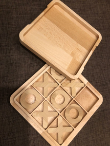 Juego de mesa Tic Tac Toe de madera natural, rompecabezas de estrategia educativa para niños y adultos, decoración del hogar - Product Image 4