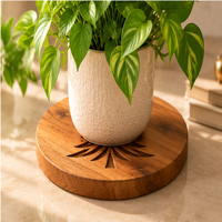 Sous-plats de Noël en bois de 10 pouces, rondes et rustiques, pour plats chauds, théières et casseroles, pour comptoir de cuisine, vente en gros