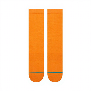 <b>Orange</b> Men's Knitted Tube <b>Socks</b> Solid Color Regular Style Sporty Daily Use - Product Image 2