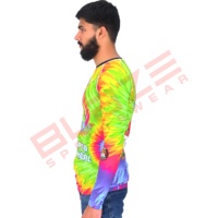 Personnalisez votre propre logo sur un t-shirt de compression à manches longues pour MMA et BJJ, sublimé, UPF50+, en spandex/polyester, unisexe