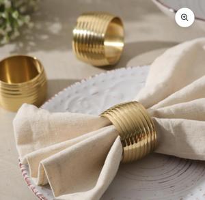 Anneau de serviette en laiton doré 4,5 cm, design glamour, vaisselle durable, décoration de table - Product Image 6