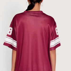 Maillot de football américain surdimensionné en maille respirante pour femme, col en V, en polyester, pour la vente en gros, tenue d'équipe personnalisée, fournisseur USA - Product Image 3