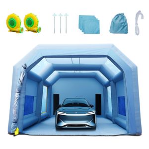 33x20x13ft High-Power 950W+1100W Blowers <b>Inflatable</b> Spray Paint Booth LED Lighting System <b>Car</b> Paint Tent with AI Features - Product Image 4