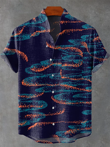 Chemise Homme en Lin 80% Vintage à Manches Courtes – Haut Tendance Décontracté d'Été – Vêtement Ethnique Urbain pour Homme - Product Image 2