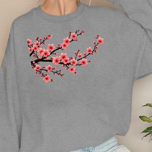 Sweatshirts pour femmes au design de fleurs de cerisier d'Asie de l'Est - Product Image 1