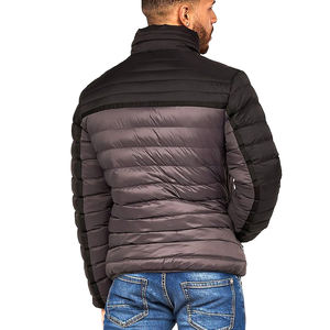 Chaqueta acolchada con bloques de color y bolsillos con cremallera, nuevo diseño personalizado profesional 2024, ligera para hombre, chaqueta tipo burbuja. - Product Image 2