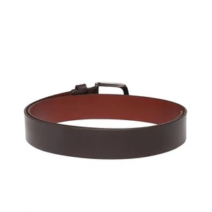 Cinturón casual de cuero vacuno puro marrón de súper calidad para hombre con hebilla metálica de un solo gancho intercambiable, todas las tallas - Product Image 6