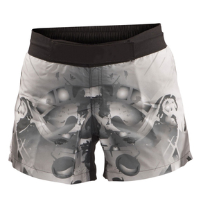 Wholesale <b>Grappling</b> Sublimation Printed Slits 100% Cotton Fabric Breathable Quick Dry Lightweight for Men BJJ MMA Fight <b>Shorts</b> - Product Image 2