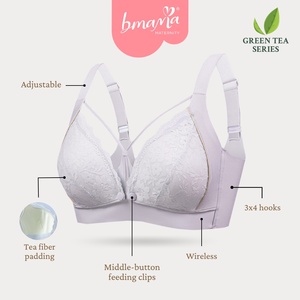 Bmama Plus Size <b>Nursing</b> Bra Push Up Lace Middle Button Anti-Bacterial & Cooling - Recommend B-C cup - Product Image 6