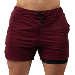 Men's Solid <b>Burgundy</b> Quick Dry Sport <b>Shorts</b> with Drawstring Waist and Side Pockets Athletic <b>Shorts</b> for Workout - Product Image 1