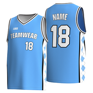 Maillot de basket-ball personnalisé à dégradé de couleurs, unisexe, sans manches, col en V, vêtements d'équipe avec nom et numéro - Product Image 5
