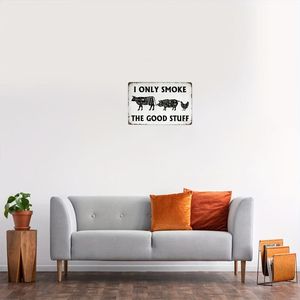 CIFbuy Targa Vintage in Alluminio 8x12 Pollici per Decorazione Murale, Insegna BBQ per Cucina, Patio, Negozio di Carne, Marchio Bacon, Solo Mangia Cibo Buono - Product Image 2