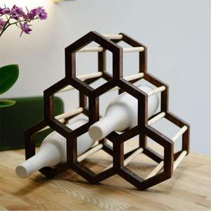 Porte-bouteilles empilable moderne en métal pour comptoir, support de rangement et présentoir de 8 bouteilles sur pied pour la maison et la cuisine - Product Image 3