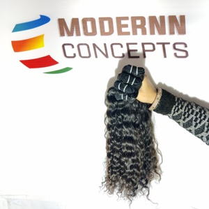 Extensiones de Cabello Humano Natural de Alta Calidad para Mujer, Color Negro Brillante, con Rizos Sueltos y Ligeros, Provenientes de la India - Product Image 5