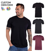 T-shirt pour homme en coton/polyester tricoté, écologique, respirant, anti-plis, 100 % coton, uni, OEM ODM, logo personnalisé, manches courtes