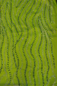 The Classic Modest Charm Nigerian Exclusive Hand Beaded Lace Fabric With Emerald Crystal Stone Work Net Lace Fabric For Wedding - Product Image 2