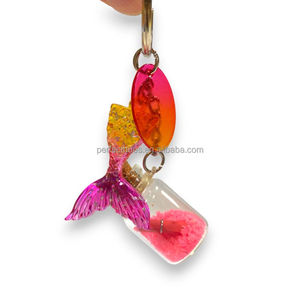 พวงกุญแจขวดที่มีทรายสีเรืองแสงในที่มืดพิมพ์ยูวีลายสัตว์หางนางเงือกไอเดียของขวัญของที่ระลึก - Product Image 3