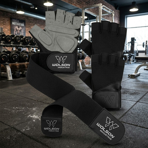 Gants de musculation demi-doigts haute performance en PU respirant avec fermeture auto-agrippante unisexe pour fitness et entraînement - Product Image 5