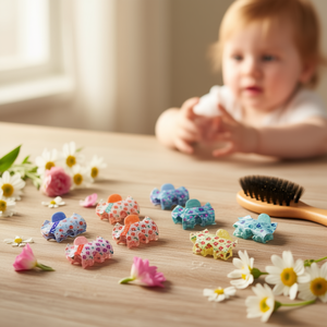 Pinza para el pelo con diseño de perro West Highland y flor, 7 cm, de plástico, estilo casual para mujer, alta calidad, en bolsa OPP - Product Image 2