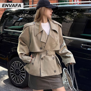 Manteau Trench Personnalisé Printemps Nouvelle Collection – Style Sophistiqué avec Ceinture à Nouer pour Femme |   Fabricant OEM ODM - Product Image 3
