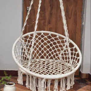 Luxurious Hammock <b>Chair</b>, <b>Macrame</b> Round <b>Swing</b>, Hanging Cotton <b>Macrame</b> Hammock <b>Chair</b>, <b>Macrame</b> - Product Image 1