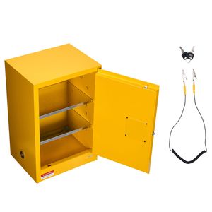 Armadio per Stoccaggio Materiali Infiammabili 23,2 X 18,1 X 35,4 Pollici, 13 Galloni, Ripiani Regolabili, in Lamiera Zincata a Freddo per Magazzino - Product Image 1