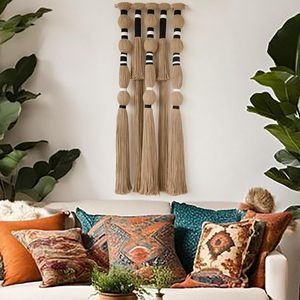 Hermoso Tapiz Bohemio de Macramé para Colgar en la Pared, Decoración Mexicana para el Hogar, Tapiz Caralarga - Product Image 2