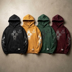 เสื้อฮู้ดดี้โอเวอร์ไซส์สตรีทแวร์แบบครอปพิมพ์ลายพระเยซูสไตล์วินเทจ ขายส่งราคาดีที่สุดสำหรับผู้ชาย - Product Image 5
