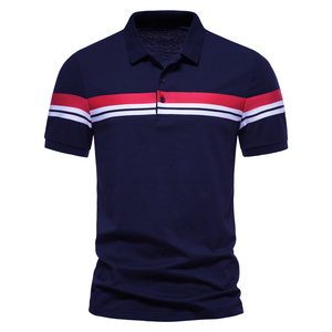 Polo à manches courtes de haute qualité avec imprimé abstrait, coupe ajustée, décontracté, tricoté, respirant - Product Image 5