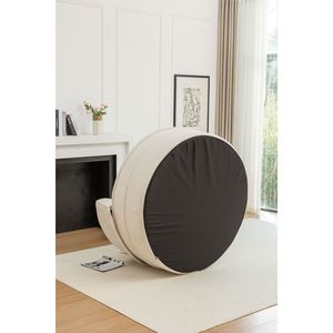 Poltrona a Botte Rotonda Oversize in Velluto con 5 Morbidi Cuscini, Divano per Soggiorno, Poltrona Relax con Poggiapiedi - Product Image 6