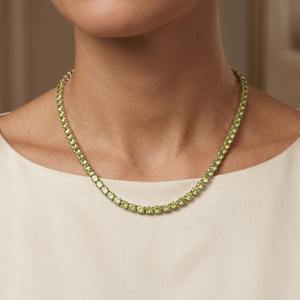 Collar de Peridoto Natural Genuino Mehrajudin Gems, Plata de Ley 925, Certificado por Terceros, Elegante, para Boda Cristiana, Agosto - Product Image 4