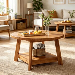Tavolino Rustico Fatto a Mano per Soggiorno, Eleganti Tavolini da Caffè Moderni con Design Pieghevole, Stile Accento per Casa e Ufficio con Funzione di Archiviazione - Product Image 6