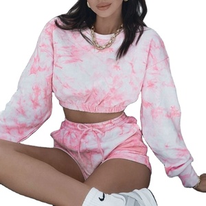 <b>Tie</b> Dye <b>Set</b> Jogger Woman Casual Washed New Arrival Loose Workout Wholesale Unique High Waist - Product Image 3