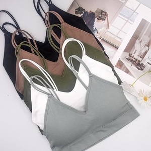 Sujetador deportivo sin aros para mujer, copa completa, talla grande, con tirantes ajustables de punto, sin costuras, espalda en U de nailon, lavable a máquina, para todas las estaciones - Product Image 4