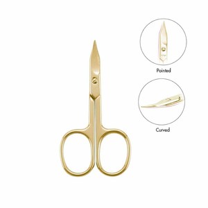 Ciseaux à cuticules en acier inoxydable, pointus et courbés, pour manucure, pédicure, ongles des doigts et des orteils - Product Image 4