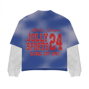 Camiseta 100% algodón para hombre, corte holgado, estampada, 240 GSM, algodón y poliéster, doble capa, panel rojo y blanco, logotipo con estampado en relieve. - Product Image 2