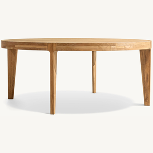 Table ronde en teck écologique, au style moderne et épuré, idéale pour l'extérieur et durable. - Product Image 6