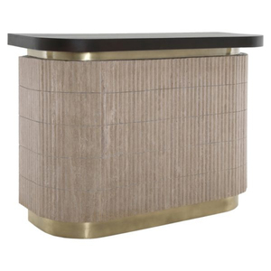 Meuble Bar Moderne Écologique Fait Main en Bois Massif avec Motif Géométrique, Grande Capacité de Rangement pour Salon - Product Image 3