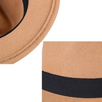 Chapeau Fedora Unisexe pour Adultes en Feutre Épais Rayé Effet Herbe Naturelle, Chaud pour l'Hiver, Bord Étroit, Prêt pour la Plage, Imprimé Numérique, Ajustement Réglable