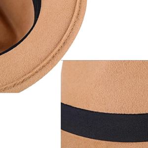 Unisex Natural Grass Striped Fedora Hat-Winter Warm <b>Thick</b> Felt Narrow Brim Beach Ready <b>Ribbon</b> & Rope Accessories - Product Image 5