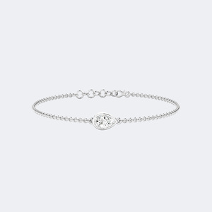 OBERON JEWELS 0.70 CTW Pear Cut Bezel-Set Diamond Station <b>Bracelet</b> in 9K Gold IGI Certified Luxury Jewelry - Product Image 5