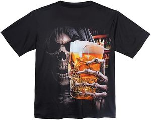 T-shirt personnalisable pour homme en coton peigné 100% avec imprimé crâne musculaire à manches courtes - Product Image 4