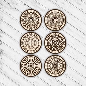 Durable MDF Laser Engraved Coasters for Home Decor Elegant <b>Table</b> <b>Protection</b> for Promotional Use - Product Image 3