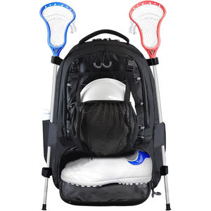 Sac à dos de hockey sur gazon de qualité supérieure avec support frontal pour casque et sangles de fixation doubles pour bâtons, idéal pour les athlètes professionnels - Product Image 3