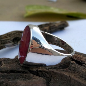 Bague pour homme en rubis rose naturel, rubis non chauffé et non traité, sertissage clos, cadeau d'anniversaire de mariage, pierre de naissance de juillet - Product Image 2