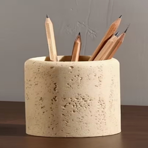 Premium <b>Travertine</b> Marble Pen Holder New Design Travertive Pen Holders - Product Image 1