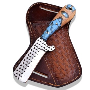 Cuchillo de vaquero/camping de acero hecho a mano UA Supplies, raspador de herrador de espalda recta, grado industrial, para corte de ganado, venta al por mayor OEM/OBM - Product Image 1